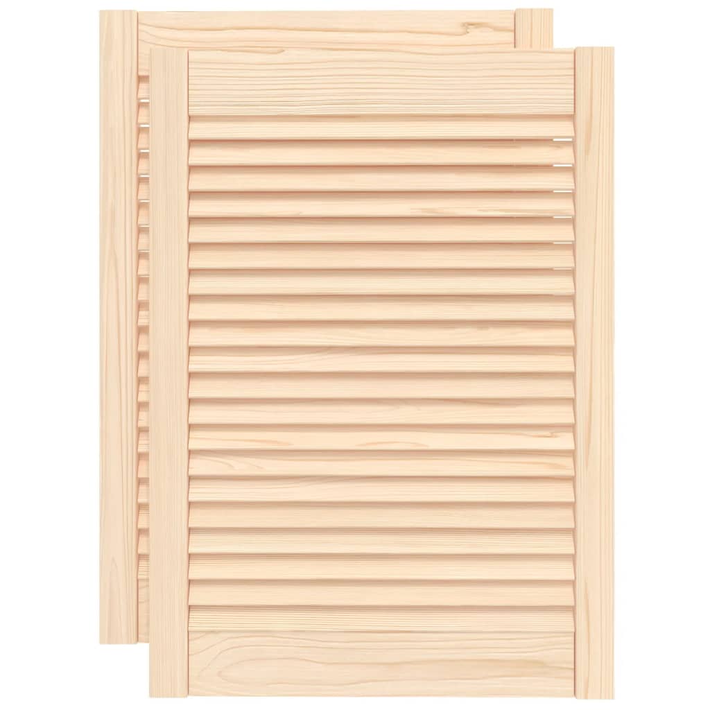 vidaXL Cabinet Doors Louvred Design 2 pcs 69x49.4 cm Solid Wood Pine