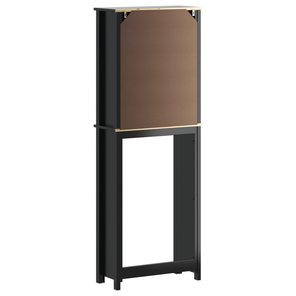 vidaXL Over-the-Toilet Storage BERG Black 60x27x164.5 cm Solid Wood