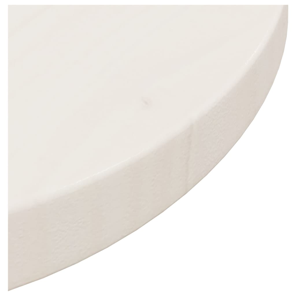 vidaXL Table Top White Ø30x2.5 cm Solid Wood Pine