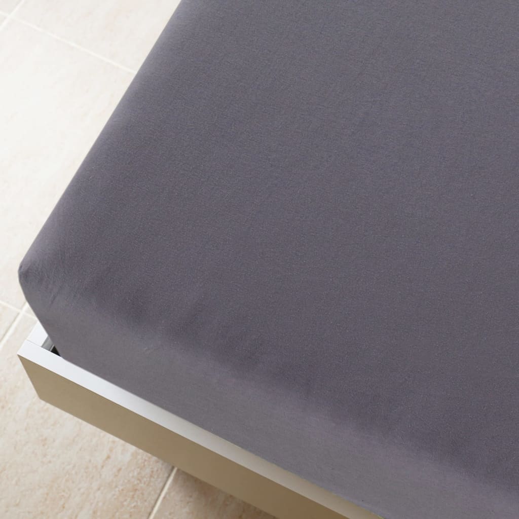 vidaXL Jersey Fitted Sheet Anthracite 90x200 cm Cotton