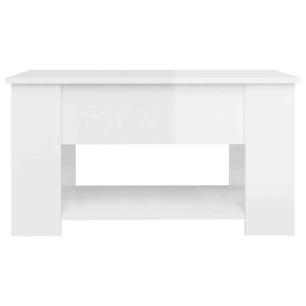 vidaXL Coffee Table High Gloss White 79x49x41 cm Engineered Wood