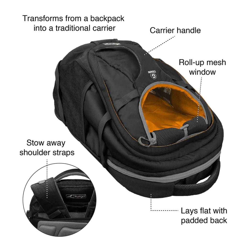 Kurgo Dog Backpack G-Train K9 Black