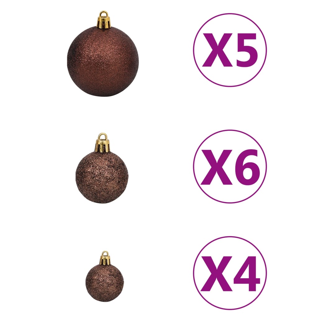 vidaXL Artificial Pre-lit Christmas Tree with Ball Set Black 120 cm PVC