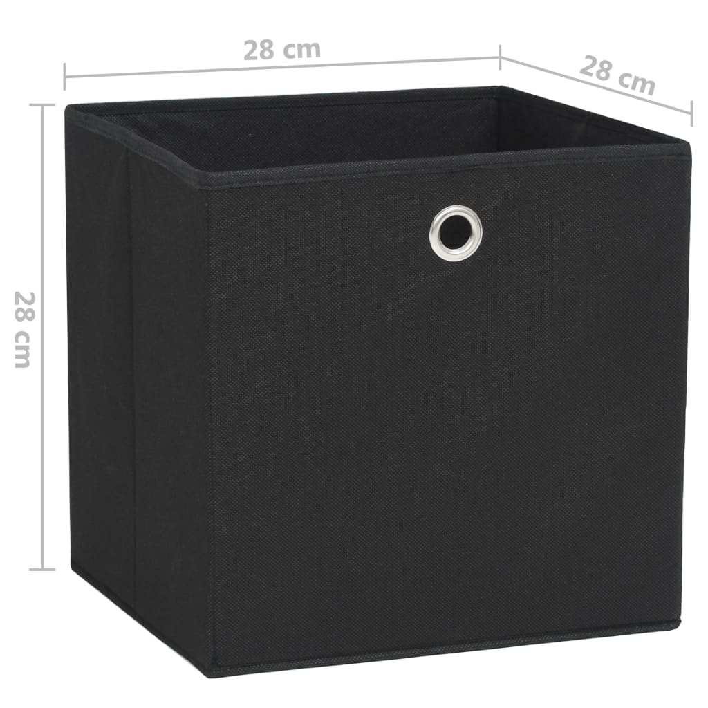 vidaXL Storage Boxes 4 pcs Non-woven Fabric 28x28x28 cm Black