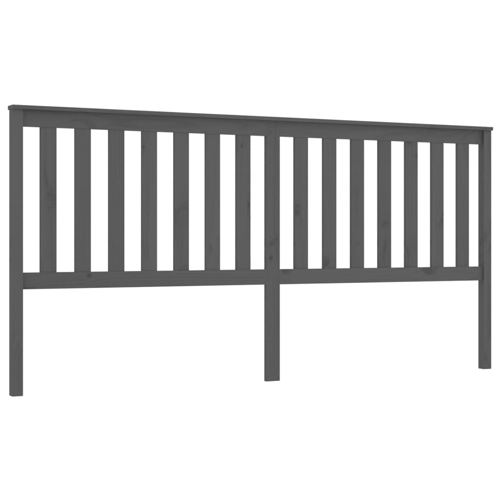 vidaXL Bed Headboard Grey 206x6x101 cm Solid Wood Pine