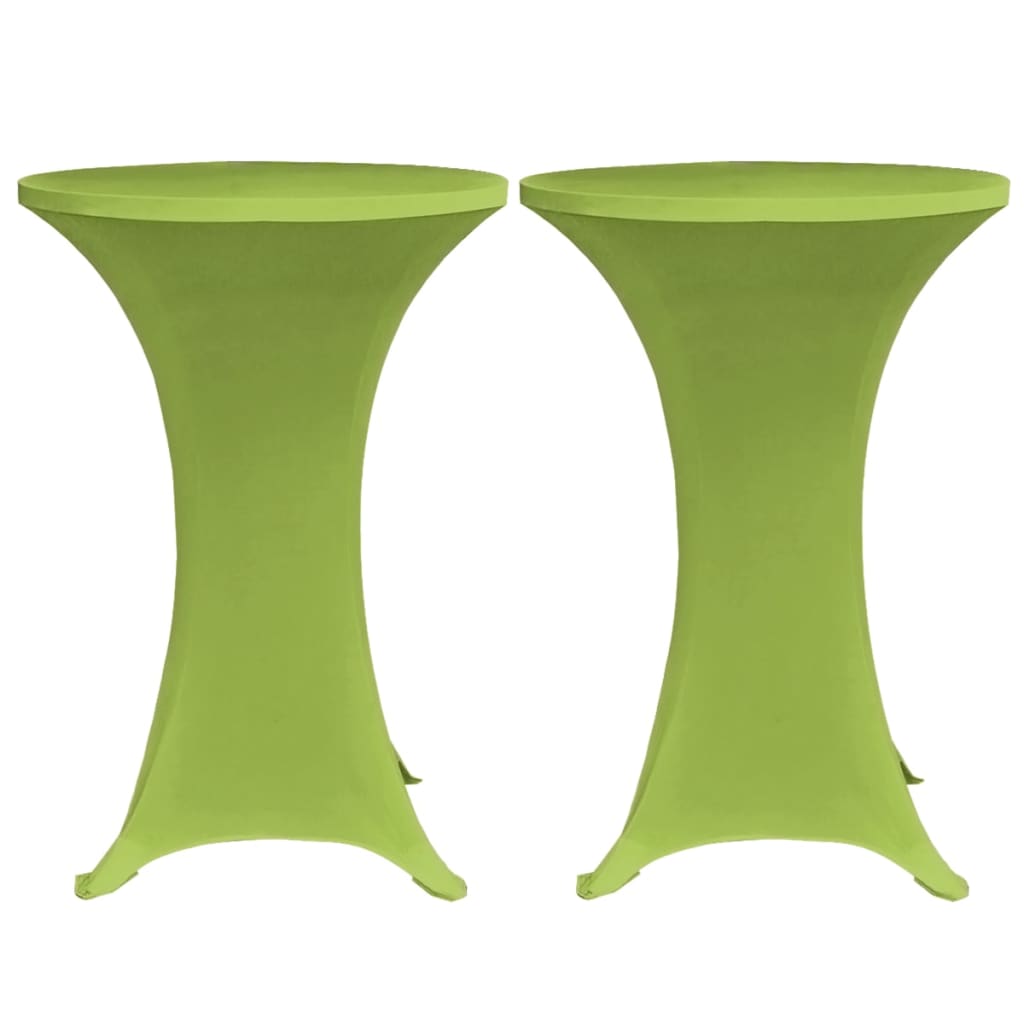 vidaXL Stretch Table Cover 2 pcs 60 cm Green