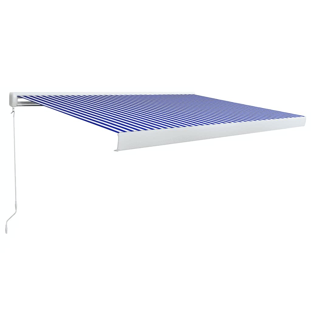 vidaXL Manual Cassette Awning 450x300 cm Blue and White
