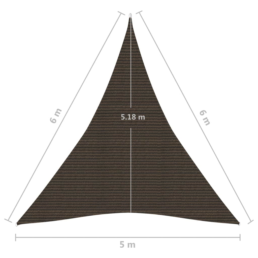 vidaXL Sunshade Sail 160 g/m² Brown 5x6x6 m HDPE