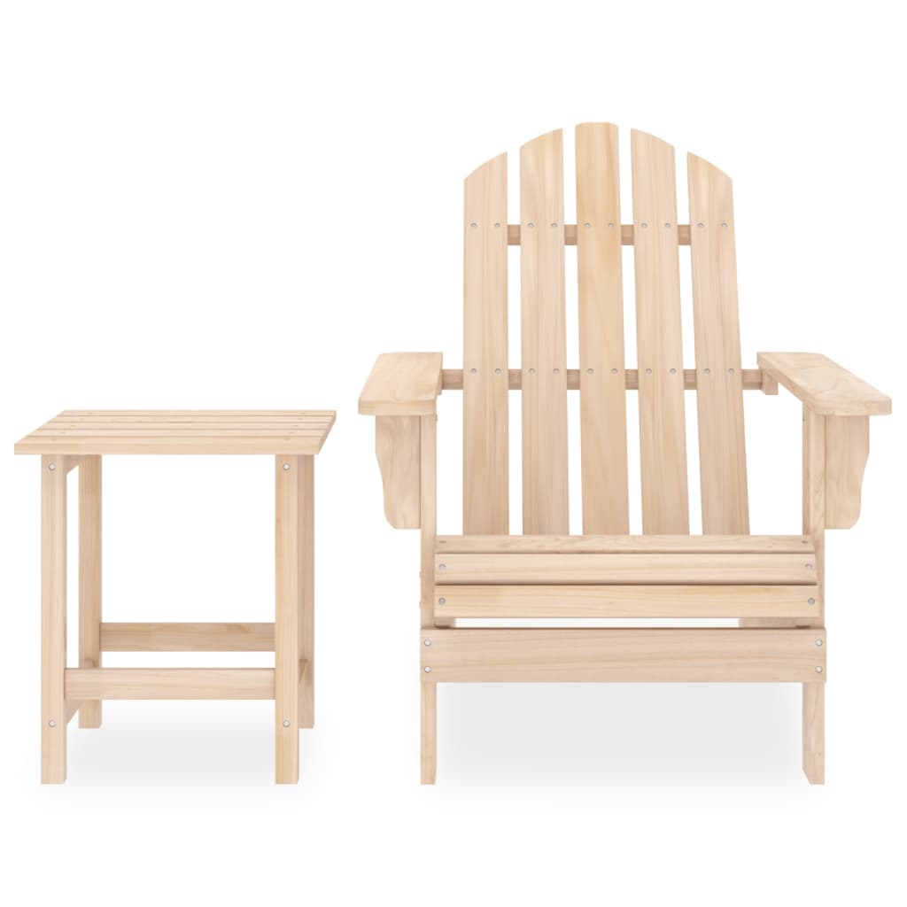 vidaXL Garden Adirondack Chair with Table Solid Fir Wood