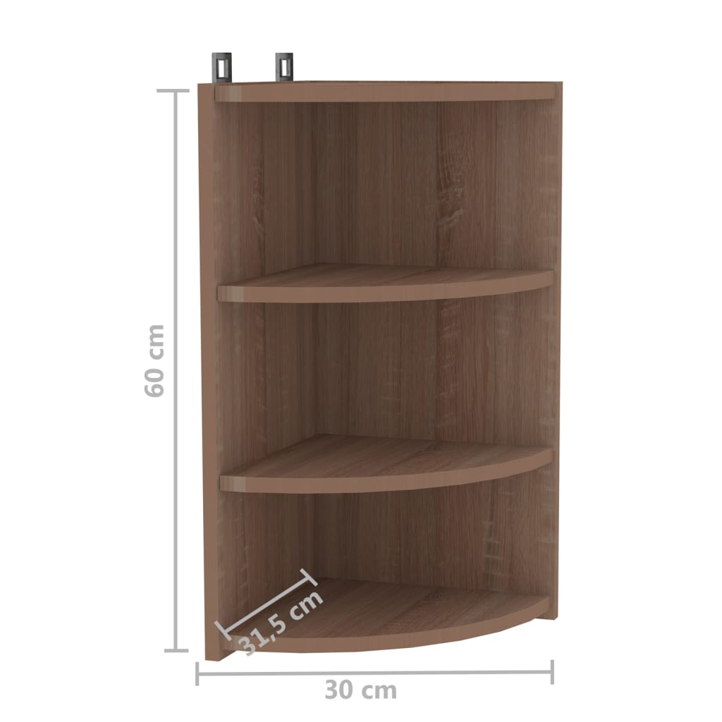 vidaXL Wall Corner Shelf Sonoma Oak 30x31.5x60 cm Engineered Wood