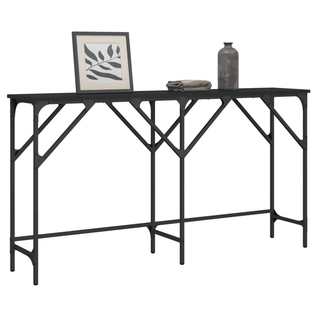 vidaXL Console Table Black 140x29x75 cm Engineered Wood