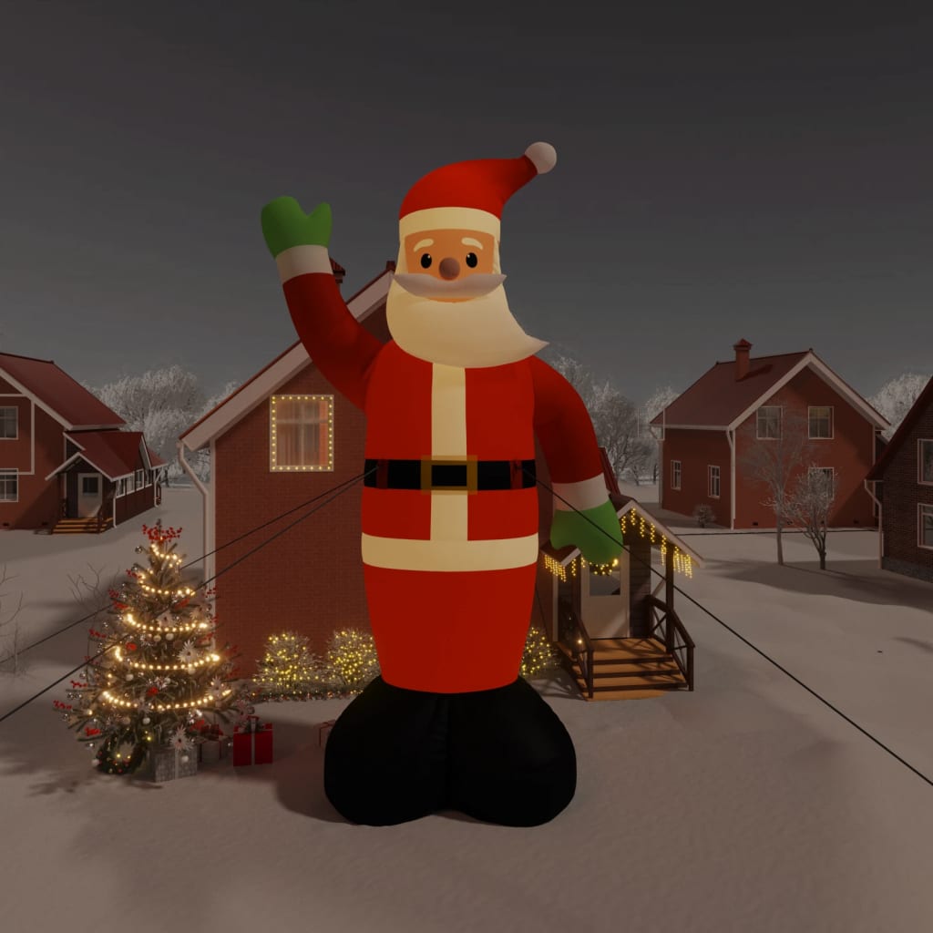 vidaXL Christmas Inflatable Santa Claus with LEDs 1000 cm