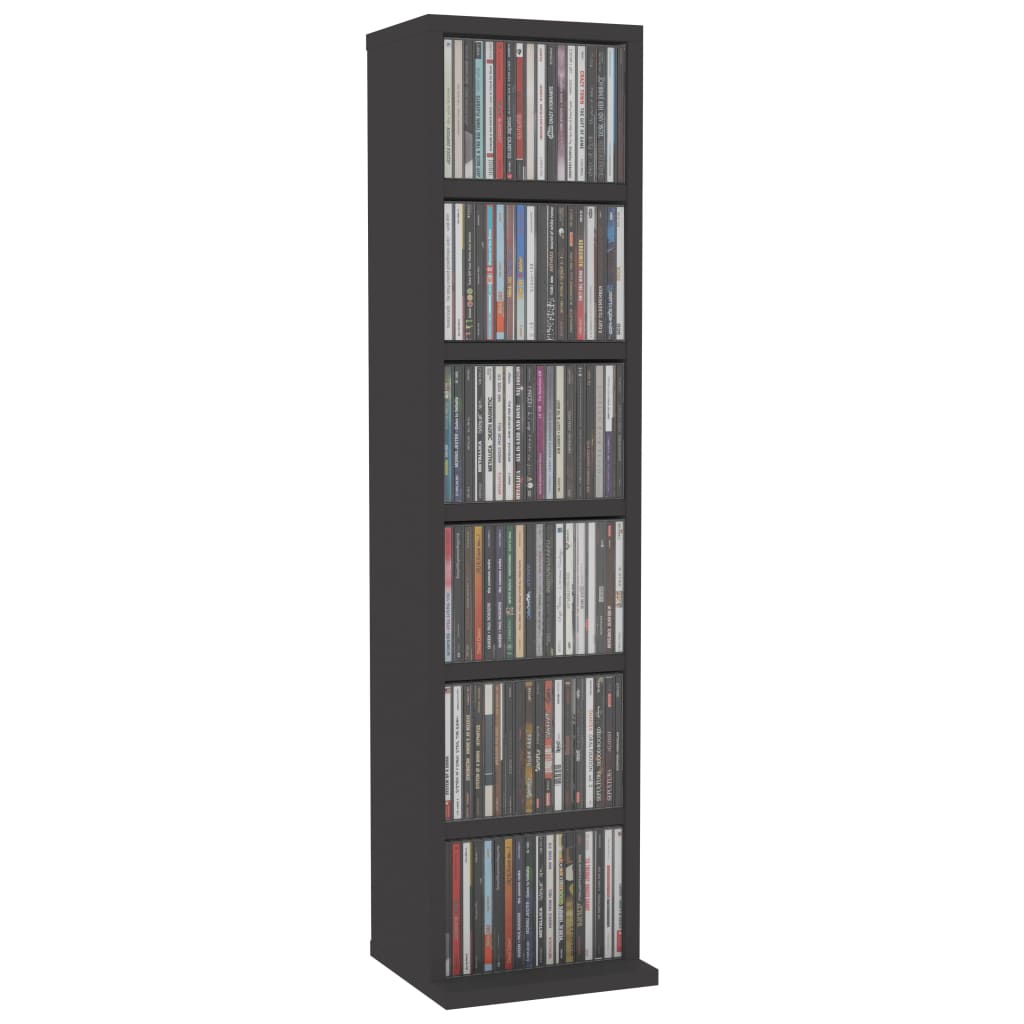 vidaXL CD Cabinet Grey 21x20x88 cm Chipboard