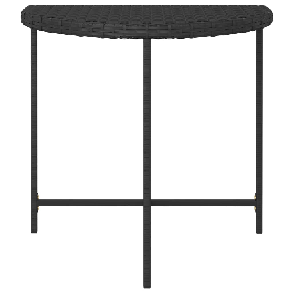 vidaXL Garden Table Black 80x50x75 cm Poly Rattan