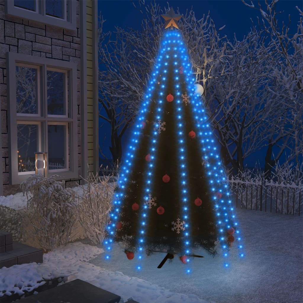 vidaXL Christmas Tree Net Lights with 250 LEDs Blue 250 cm