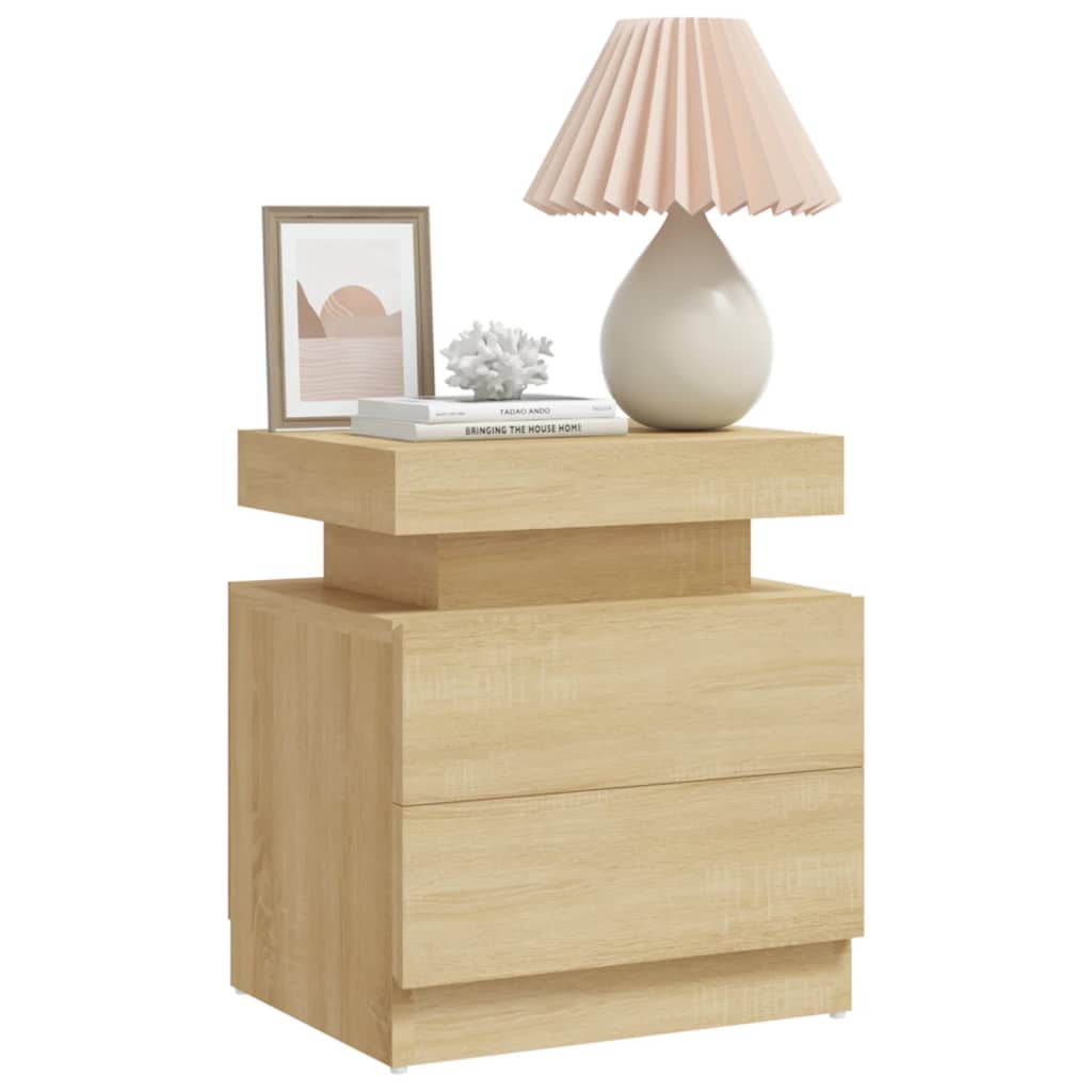 vidaXL Bedside Cabinet Sonoma Oak 45x35x52 cm Engineered Wood