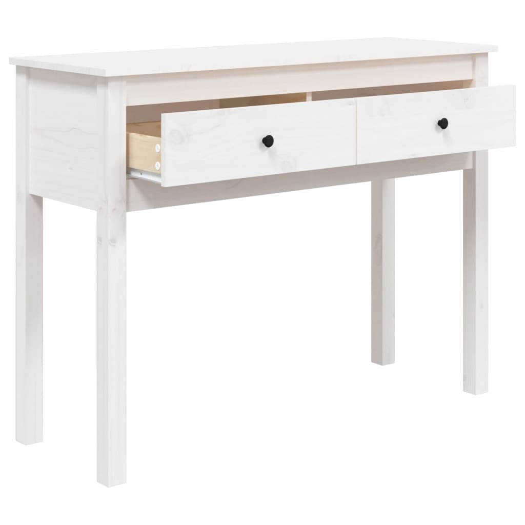 vidaXL Console Table White 100x35x75 cm Solid Wood Pine