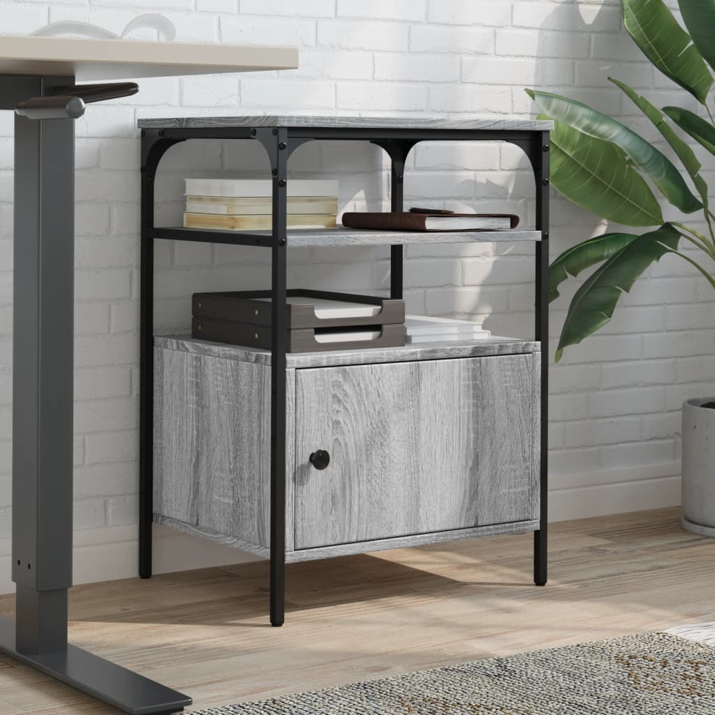 vidaXL Printer Stand 3-Tier Grey Sonoma 50x40x76 cm Engineered Wood
