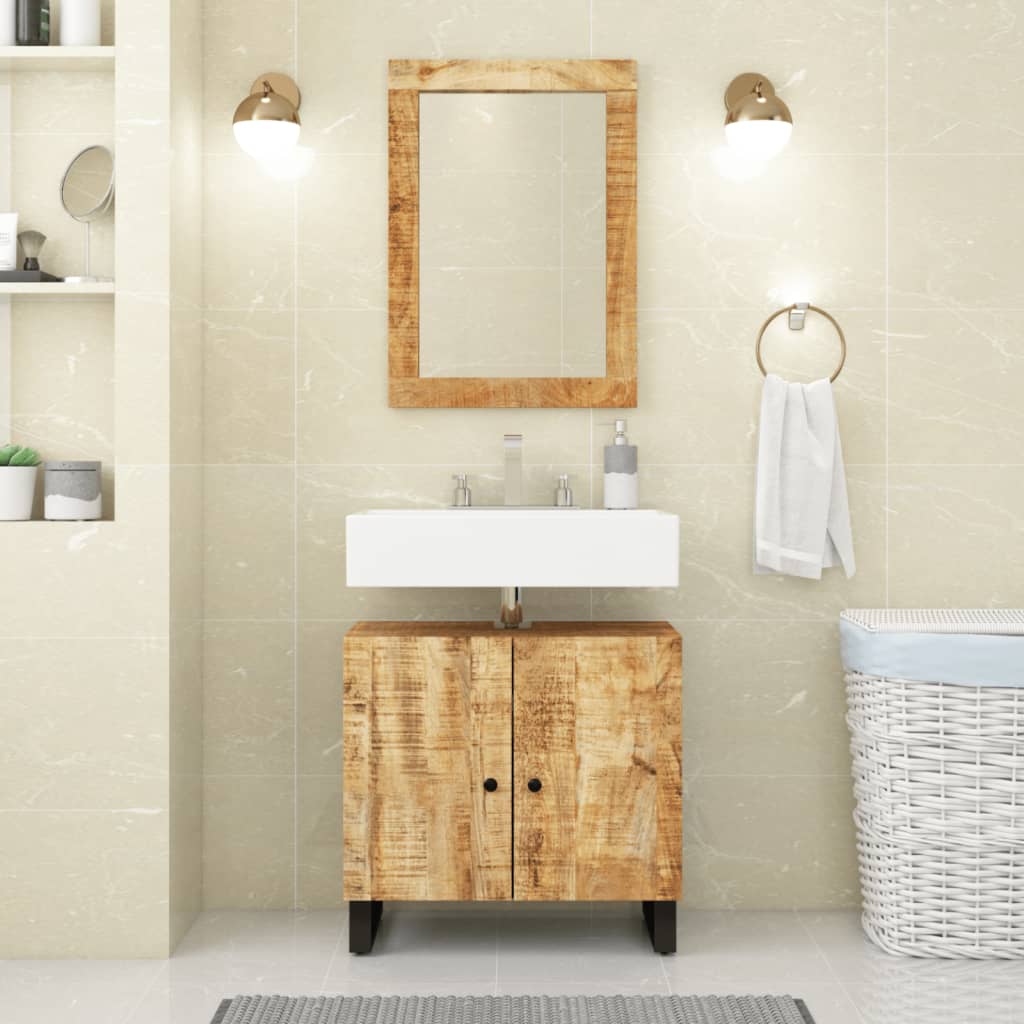 vidaXL 2 Piece Bathroom Furniture Set Solid Wood Mango