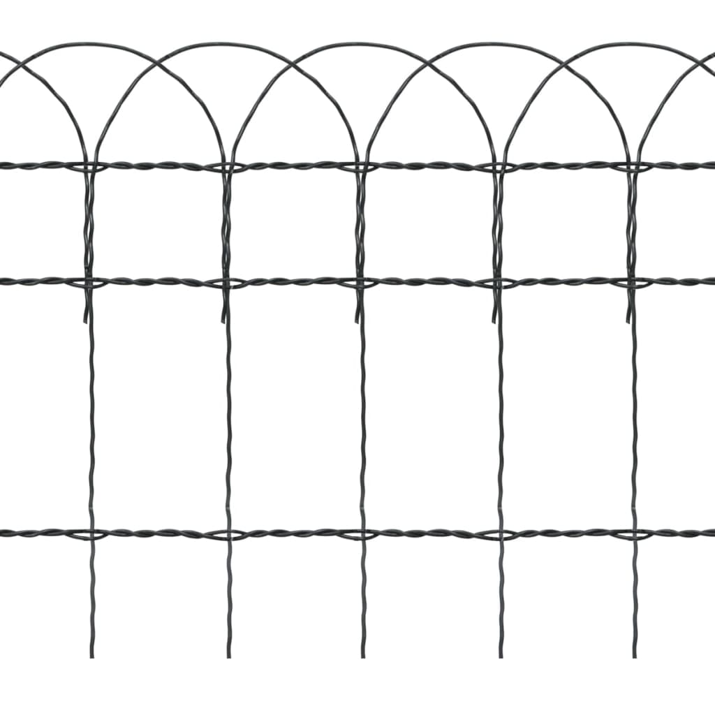 vidaXL Garden Border Fence Powder-coated Iron 25x0.4 m