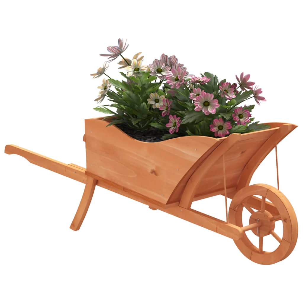 vidaXL Wheelbarrow Planter 128x45.5x43 cm Solid Wood Fir