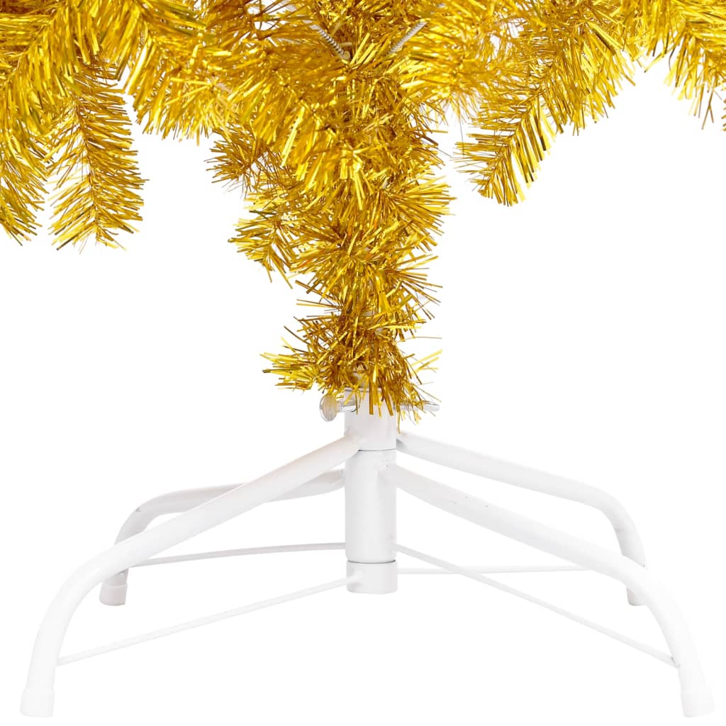 vidaXL Artificial Pre-lit Christmas Tree with Stand Gold 240 cm PET