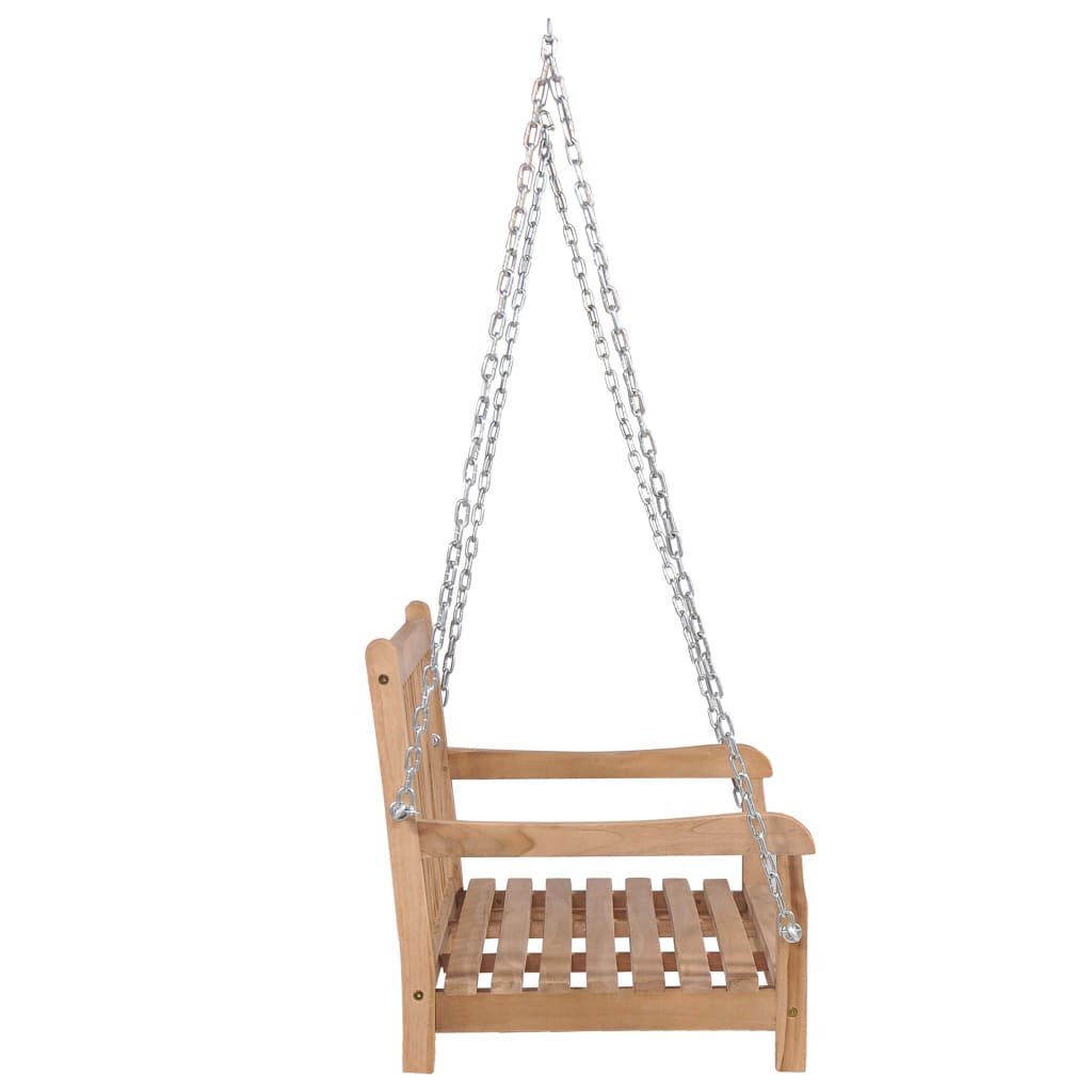 vidaXL Swing Bench Solid Teak 120x60x57.5 cm Brown