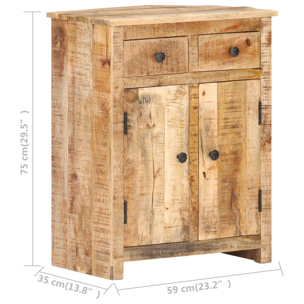 vidaXL Sideboard 59x35x75 cm Rough Mango Wood