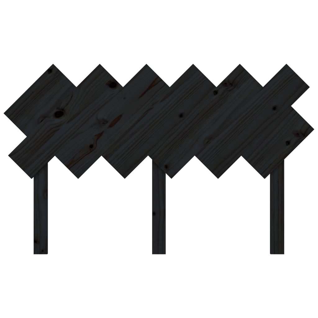 vidaXL Bed Headboard Black 132x3x81 cm Solid Wood Pine