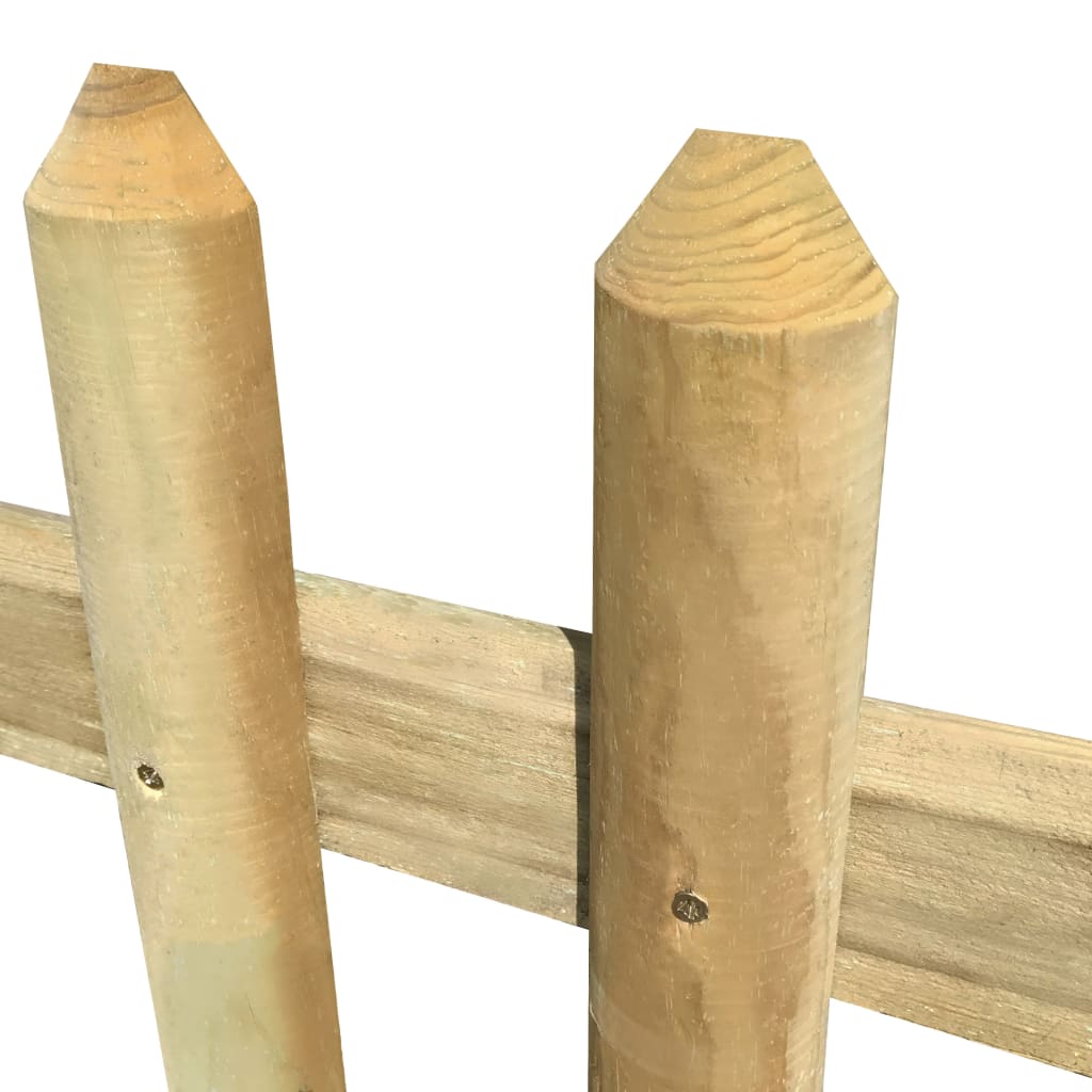 vidaXL Picket Fence Impregnated Pinewood 170x100 cm 5/7cm