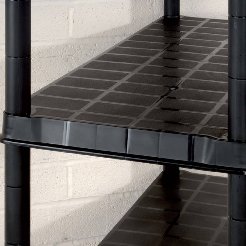 vidaXL Storage Shelf 5-Tier Black 91.5x45.7x185 cm Plastic