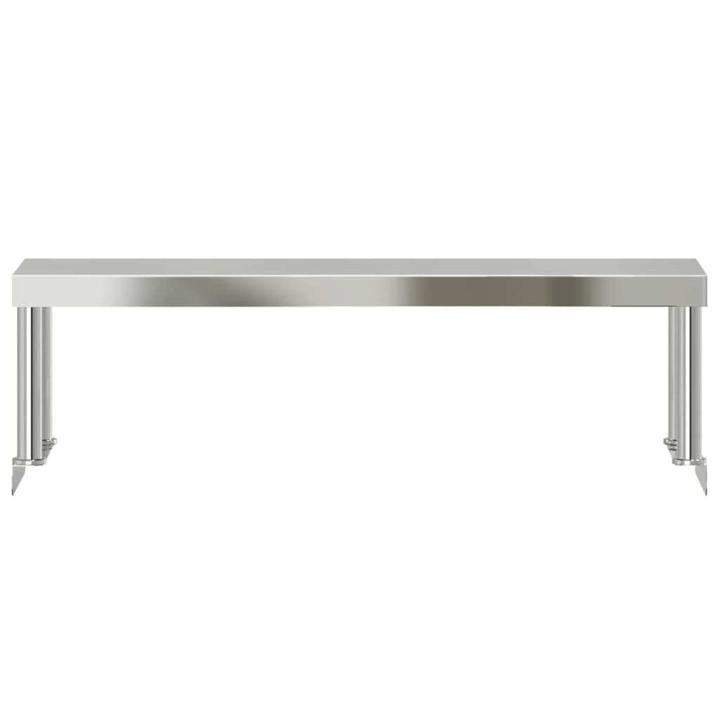 vidaXL Work Table Overshelf 110x30x35 cm Stainless Steel