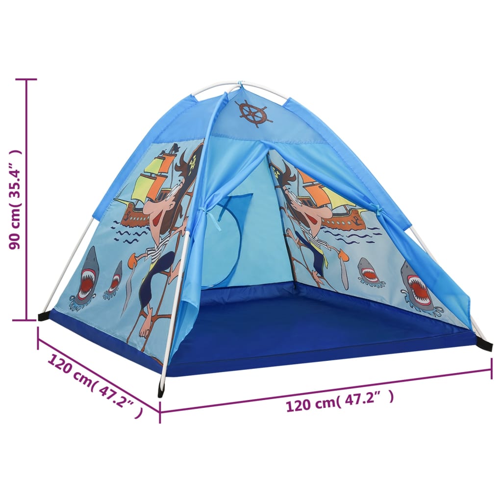 vidaXL Children Play Tent Blue 120x120x90 cm