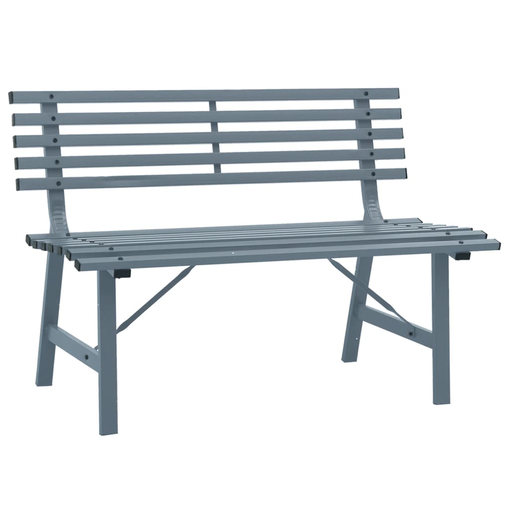 vidaXL Garden Bench 110 cm Steel Grey