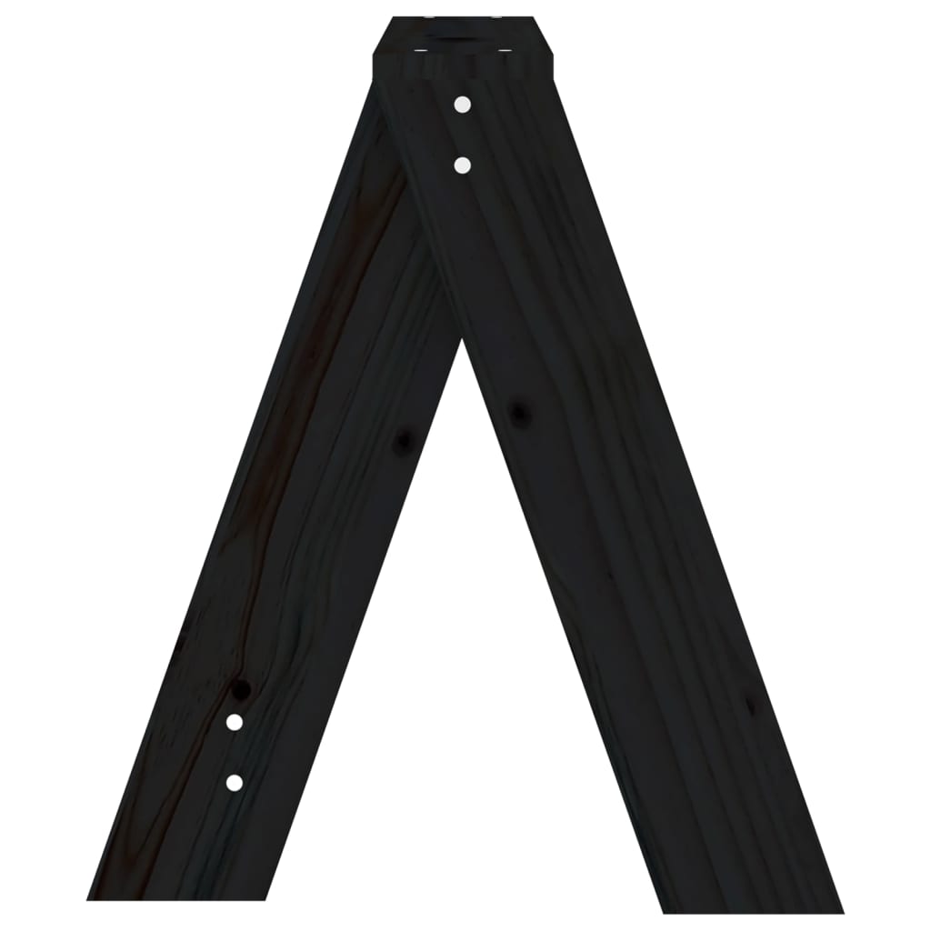 vidaXL Stools 2 pcs Black 40x40x45 cm Solid Wood Pine