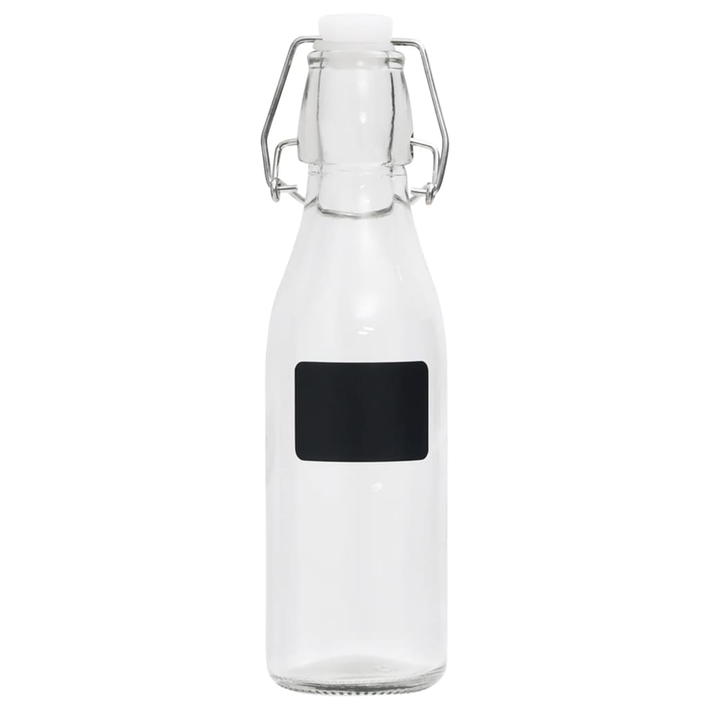 vidaXL Glass Bottles with Clip Closure 12 pcs Round 250 ml