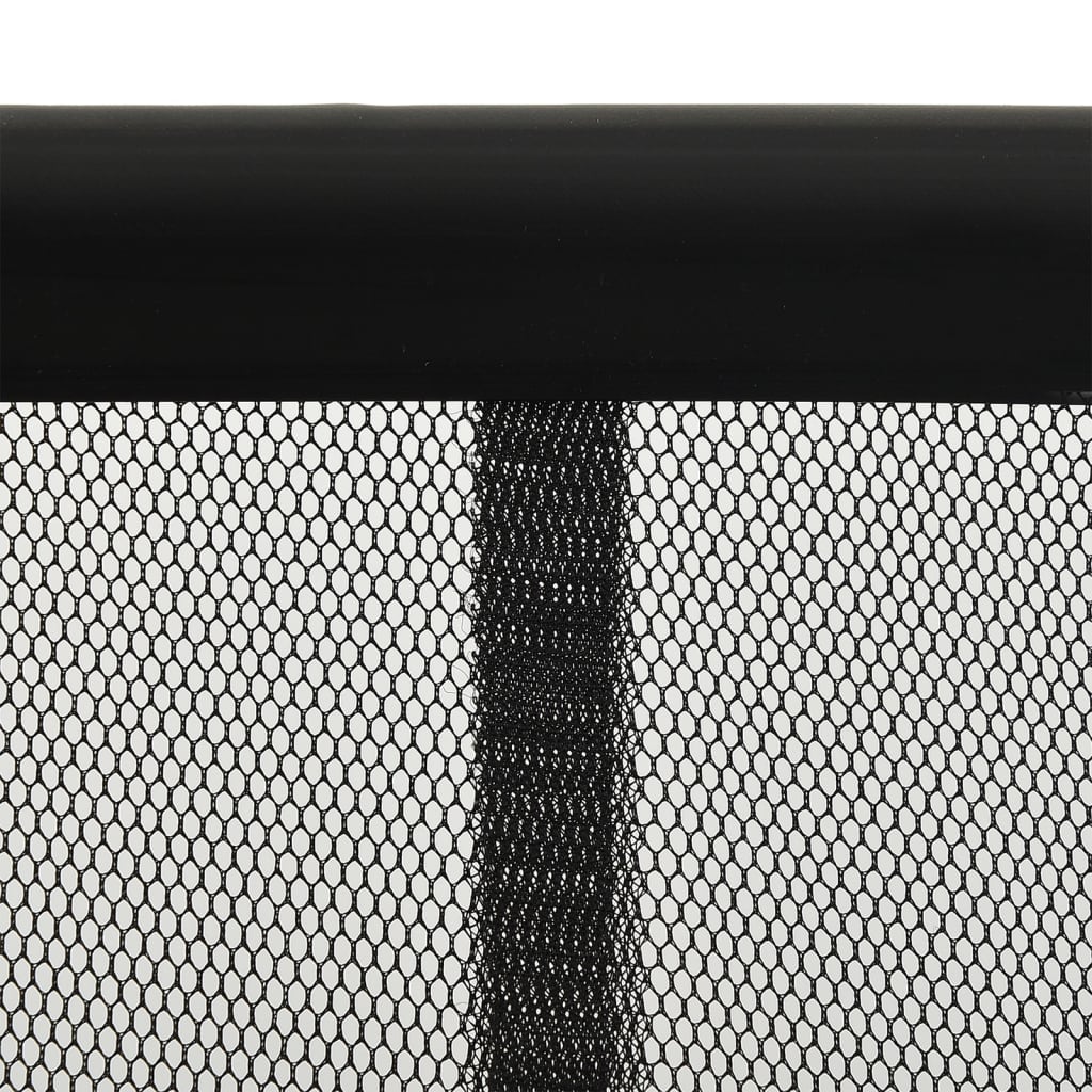 vidaXL Insect Door Screen with 10-Piece Mesh Curtain Black 240x240 cm
