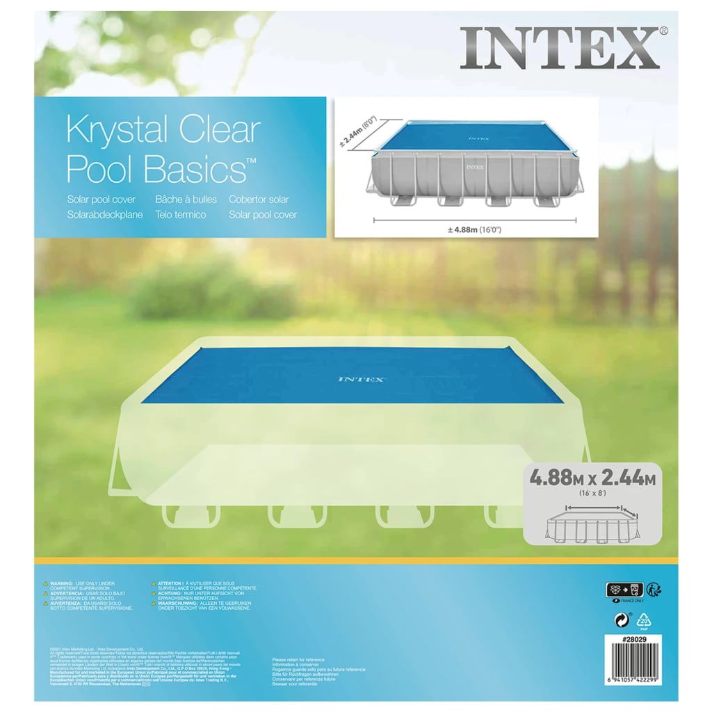 Intex Solar Pool Cover Blue 476x234 cm Polyethylene