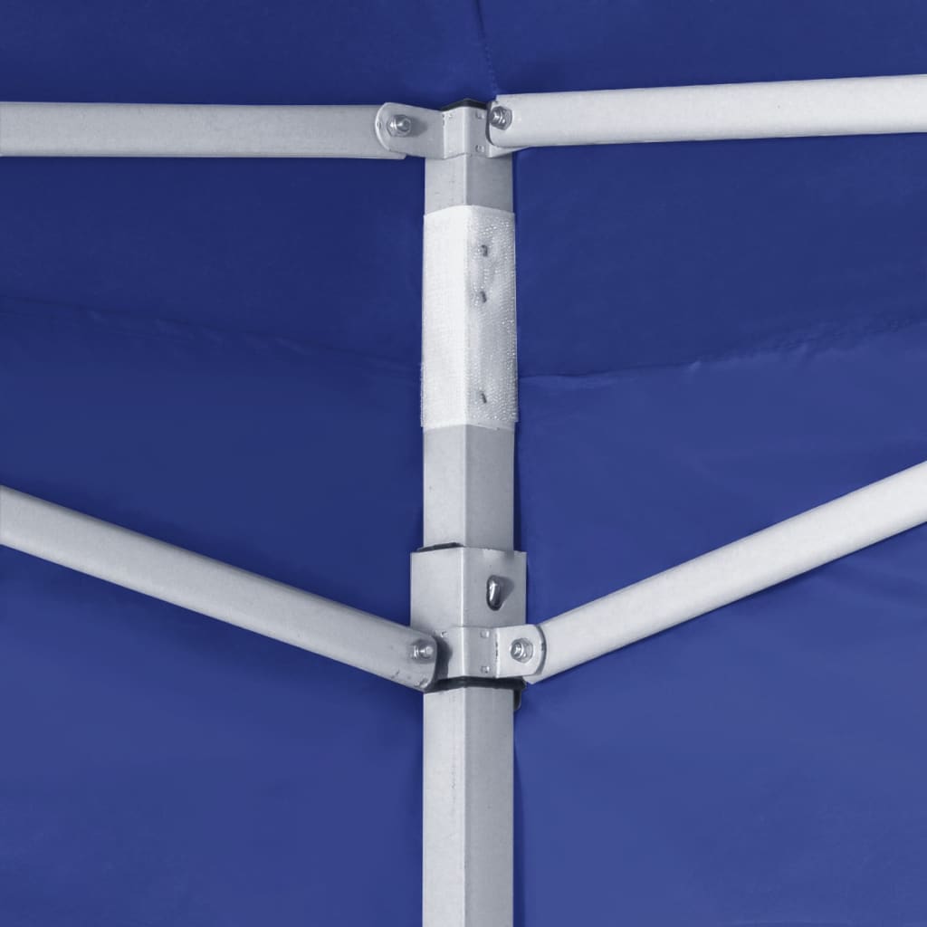 vidaXL Professional Folding Party Tent with 2 Sidewalls 2x2 m Steel Blue