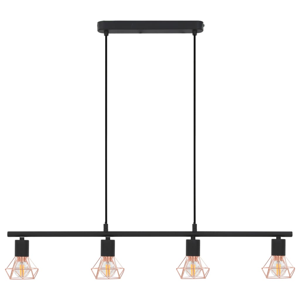 vidaXL Ceiling Lamp with Filament Bulbs 4 W Black and Copper 80 cm E14