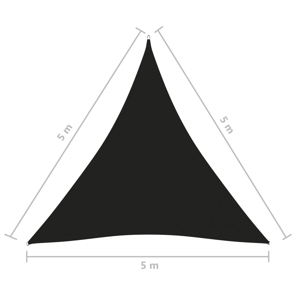 vidaXL Sunshade Sail Oxford Fabric Triangular 5x5x5 m Black