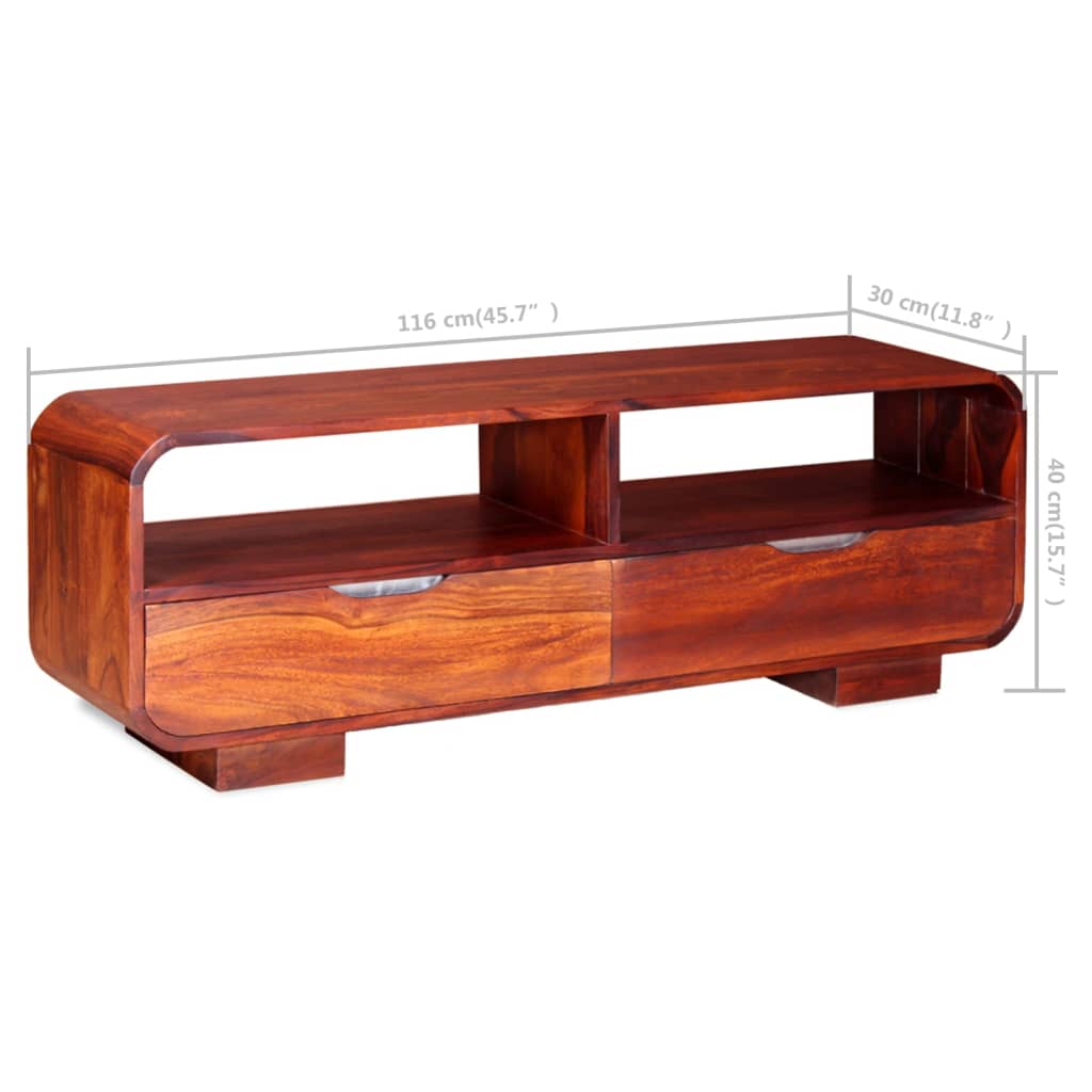 vidaXL TV Cabinet Solid Sheesham Wood 116x30x40 cm