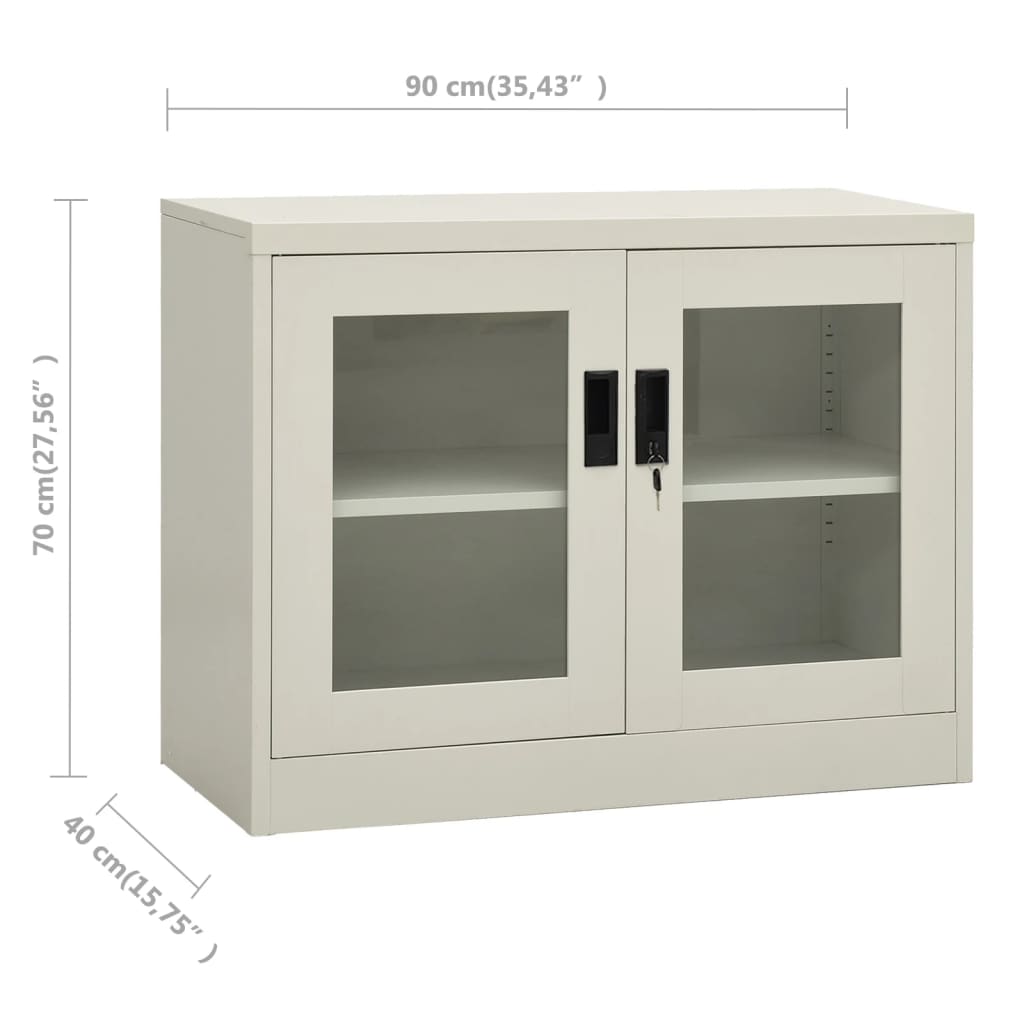 vidaXL Office Cabinet Light Grey 90x40x70 cm Steel