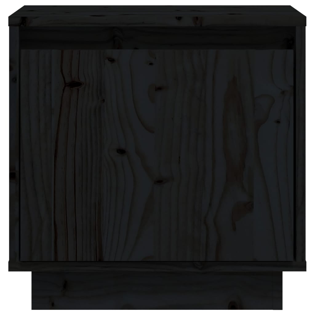vidaXL Bedside Cabinet Black 40x30x40 cm Solid Wood Pine