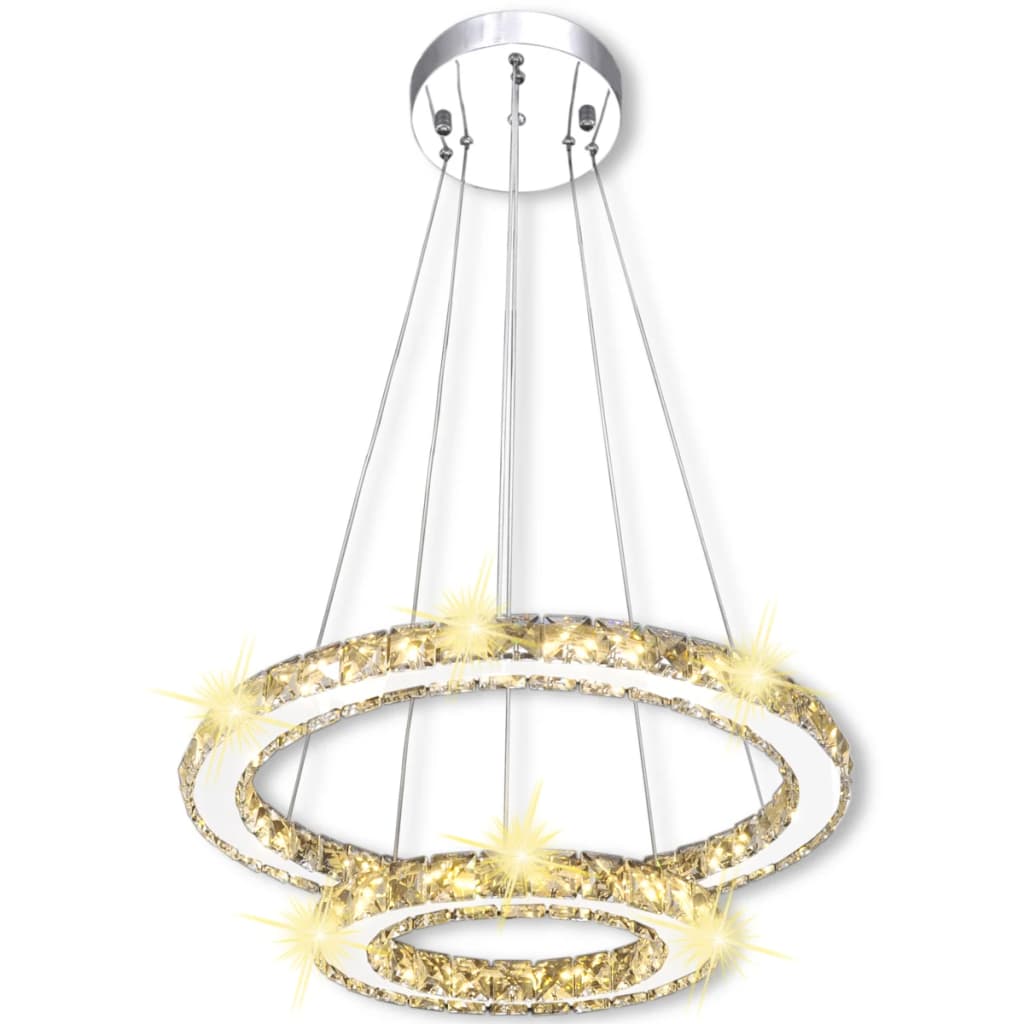 Double Ring LED Crystal Pendant Lamp 23.6 W