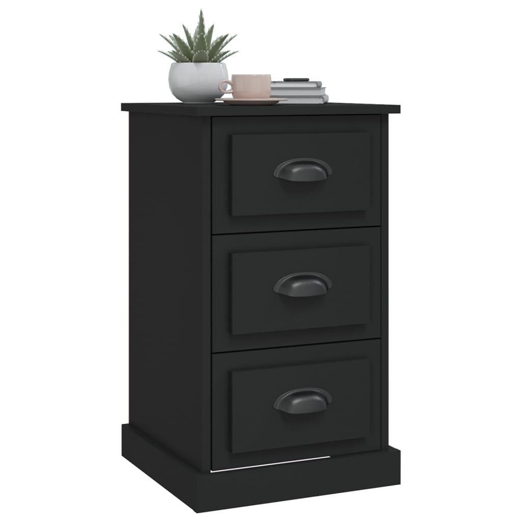 vidaXL Bedside Cabinet Black 39x39x67 cm Engineered Wood