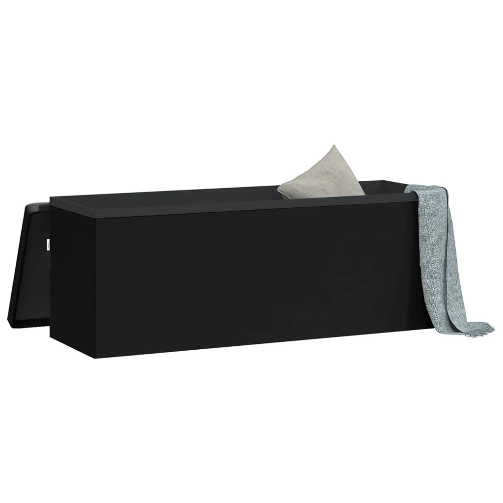 vidaXL Storage Bench Foldable Black PVC