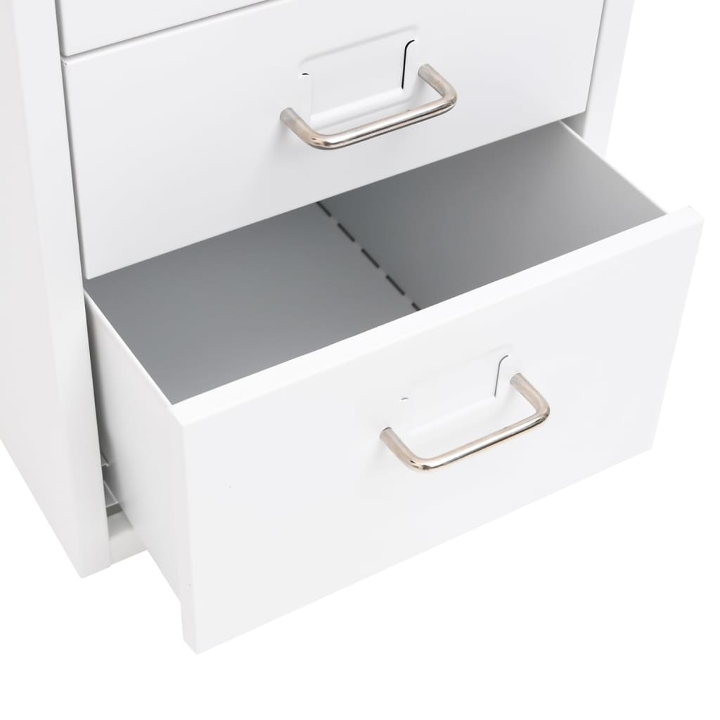 vidaXL Mobile File Cabinet White 28x41x69 cm Metal