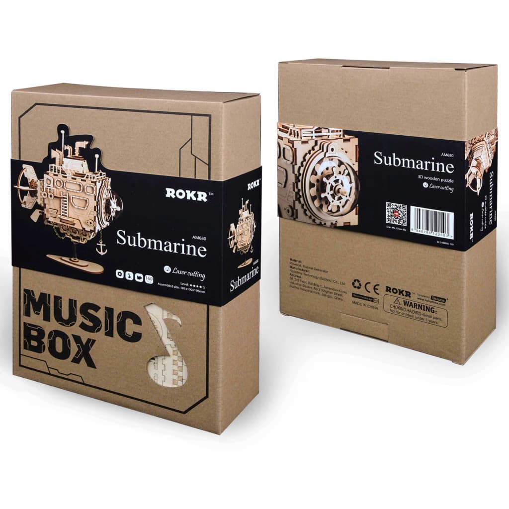 Robotime DIY Music Box Model Kit Steampunk Submarine