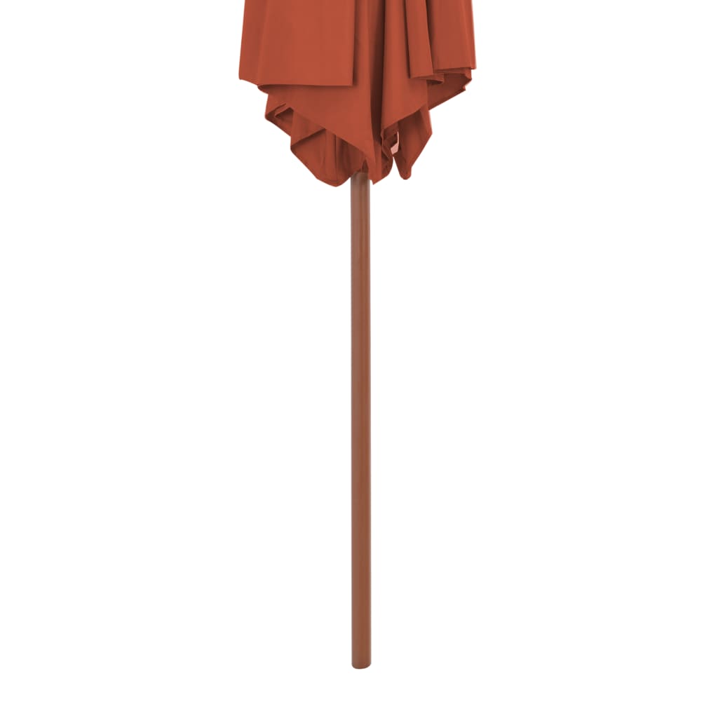 vidaXL Outdoor Parasol with Wooden Pole 270 cm Terracotta